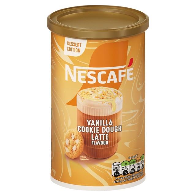 Nescafe Latte Vanilla Cookie Dough 260g, imported from the UK