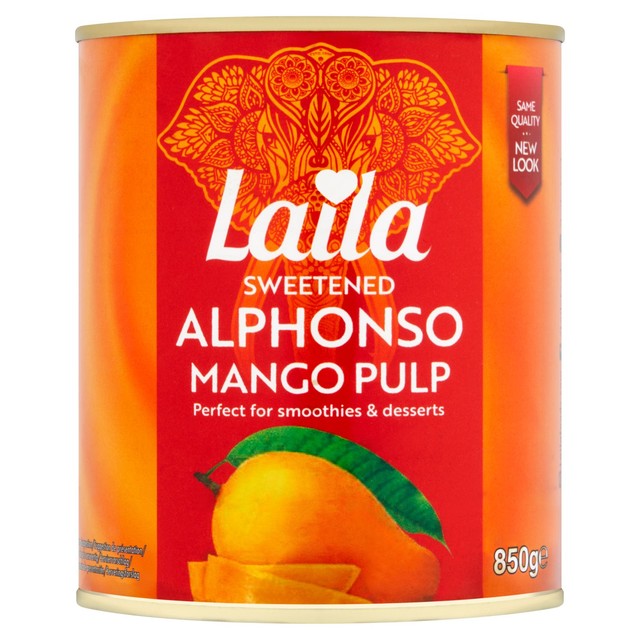 Laila Alphonso Mango Pulp 850g, UK version