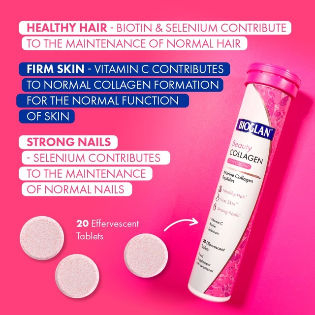 Bioglan Beauty Collagen Effervescent Tablets berry flavour 20 pack - British product