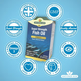 Natures Aid Omega-3 fish oil softgels 60 count, imported from the UK