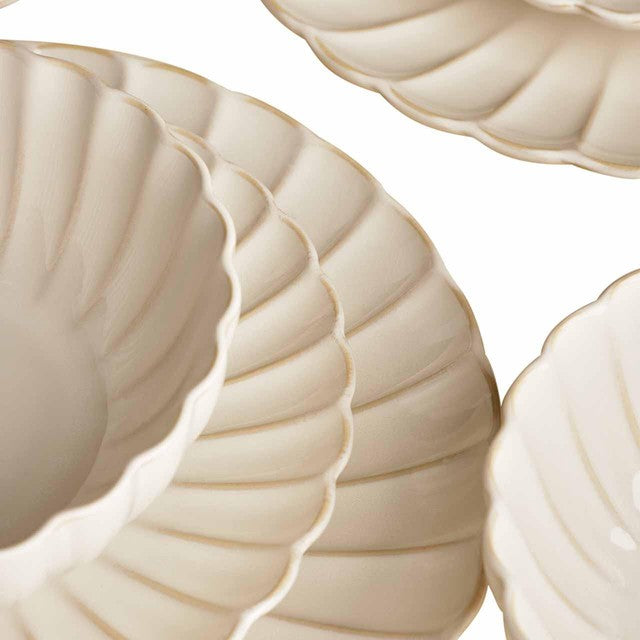 M&S Scallop Natural 12 piece dinner set, imported from the UK