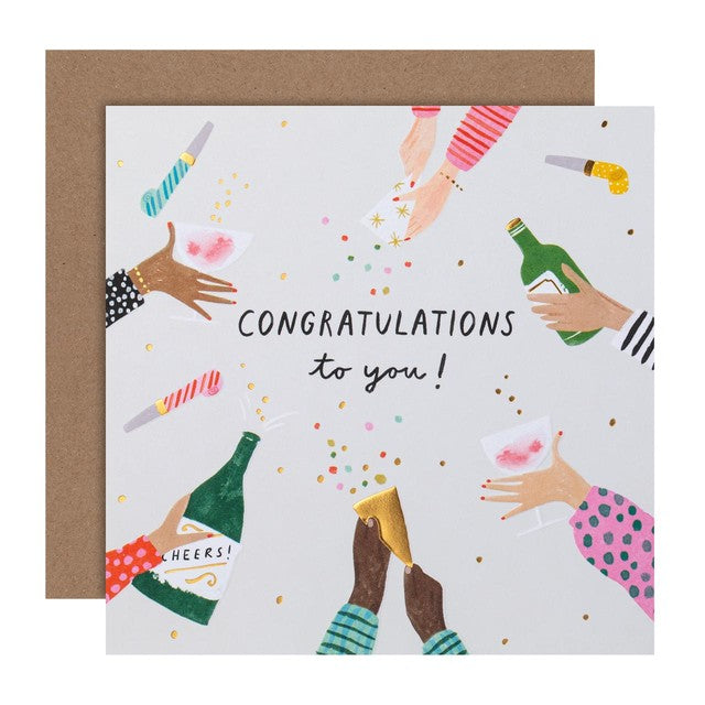 M&S Congratulations Card 15cm x 15cm, imported from the UK