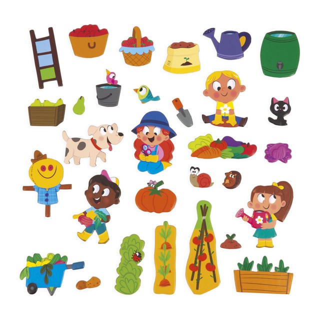 Janod magnetic book The Vegetable Garden 30 magnets, UK version