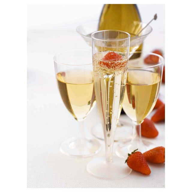 Flûtes à champagne en plastique Duni 135 ml, importées du Royaume-Uni