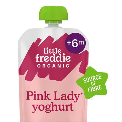 Little Freddie Organic Pink Lady Apple Yoghurt Baby Food Pouch 100g for 6+ Months