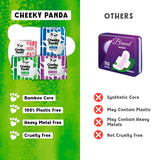 The Cheeky Panda bambus periodeunderlag lette 240 mm 15-pakning (britisk merke)