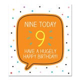 Pigment 9th birthday card 160mm x 176mm, UK version