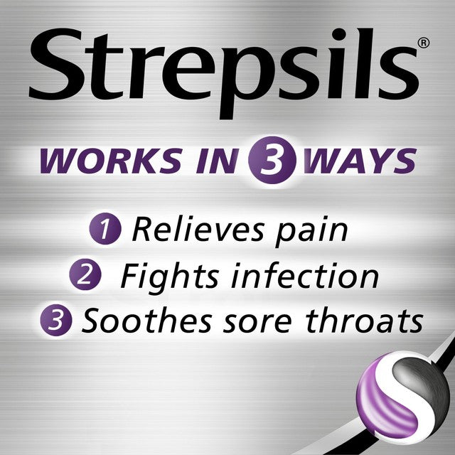 Strepsils Blackcurrent Sore Throat Lozenges 24 pack (British brand)