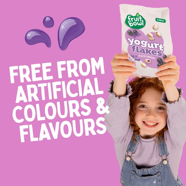 Fruit Bowl blackcurrant yogurt flakes 5 x 18g - British product