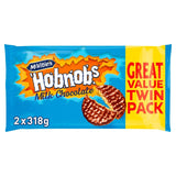 McVitie's Hobnobs milk chocolate biscuits twin pack 2x318g, imported from the UK
