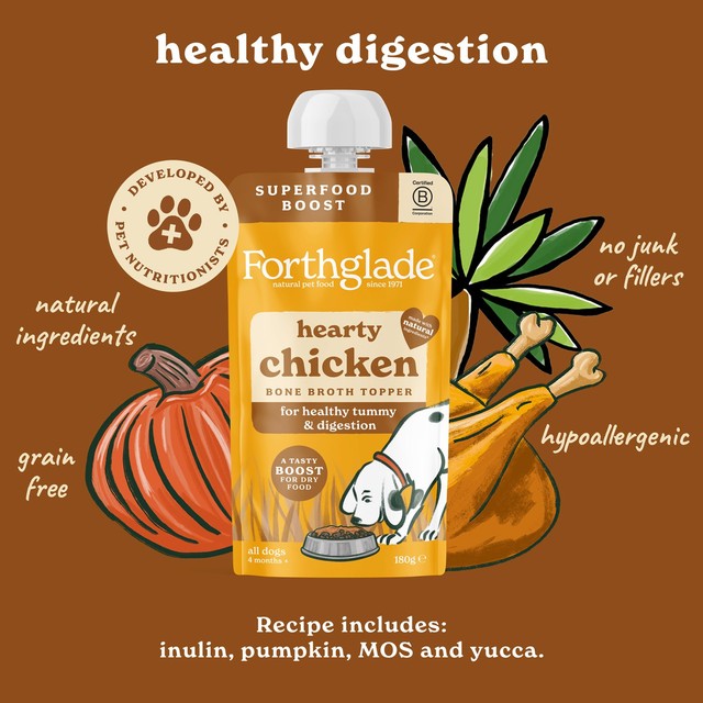 Forthglade chicken bone broth topper for dogs, UK brand