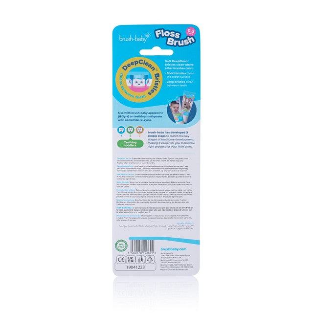 Brush-Baby Flossbrush 0-3 years baby toothbrush double pack - British product