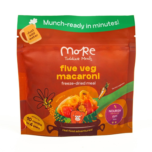 More Toddler Meals Five Veg Macaroni toddler meal 150g, imported from the UK