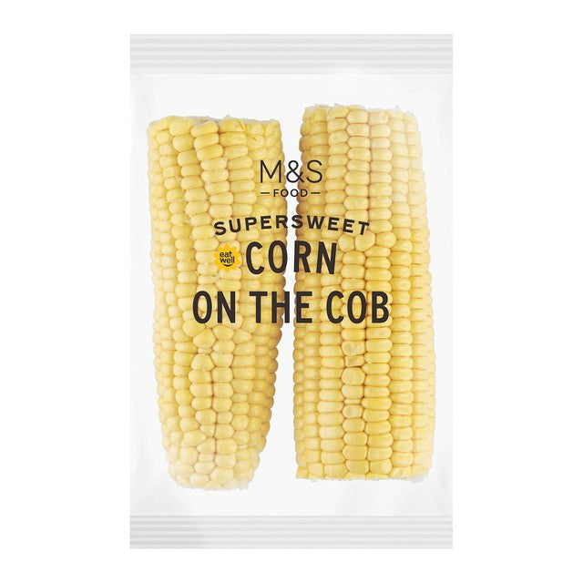 M&S Super Sweet Corn on the Cob 2 Pack, imported from the UK