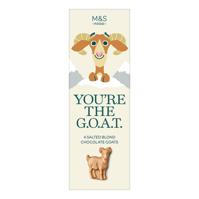 M&S You're The G.O.A.T Salted Blond Sjokoladeformer 50g