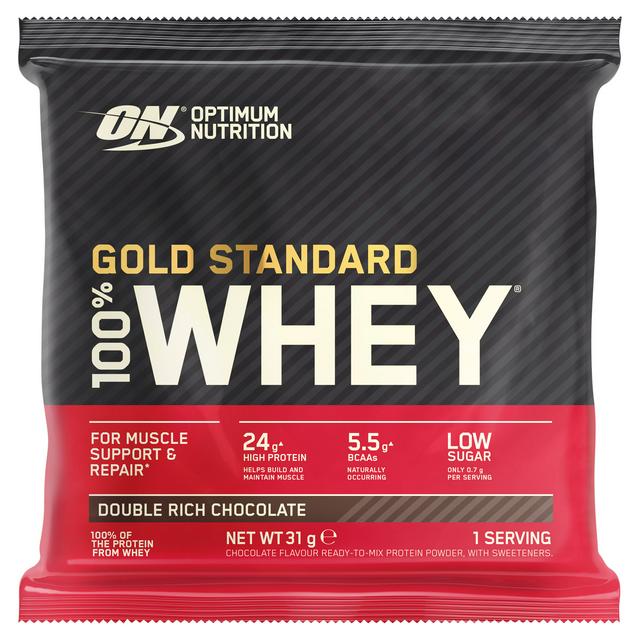 Optimum Nutrition Gold Standard Whey Protein Powder Double Rich Chocolate Flavour Single Serve 31g