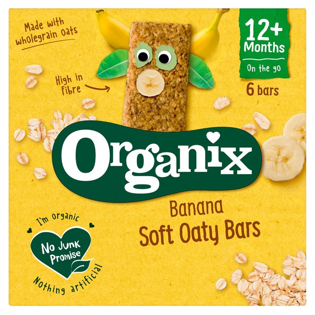 Organix banana oaty bars 6 x 23g, imported from the UK