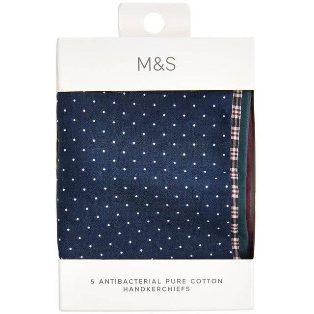 M&S dark burgundy pure cotton handkerchiefs woodland designs, imported from the UK