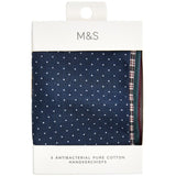 M&S dark burgundy pure cotton handkerchiefs woodland designs, imported from the UK