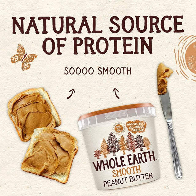 Whole Earth Smooth Peanut Butter no added sugar 1kg (British brand)