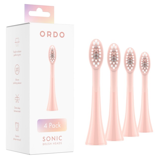 Ordo sonic toothbrush heads rose gold 4 pack, imported from the UK