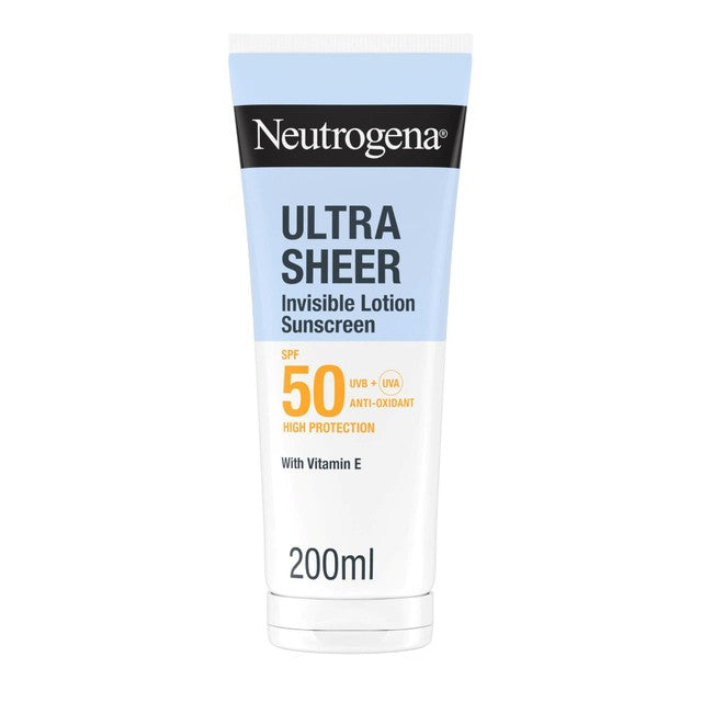 Neutrogena Ultra Sheer body sunscreen lotion SPF50 (British brand)