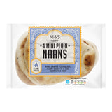 M&S Mini Plain Naan Breads 4 Pack, imported from the UK