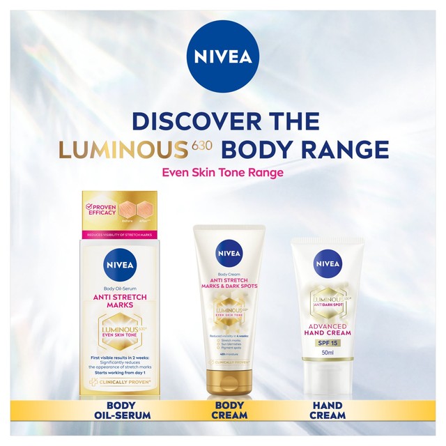 Nivea Luminous 630 anti-stretch marks cream 100ml, imported from the UK