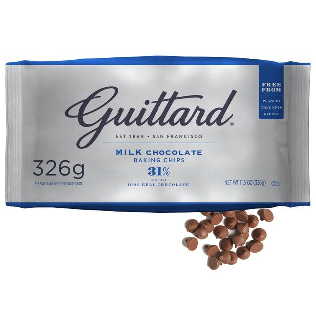 Guittard milk chocolate baking chips 31% cocoa 326g, UK version