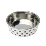 Petface Deli Grey Spots dog bowl 14cm, imported from the UK