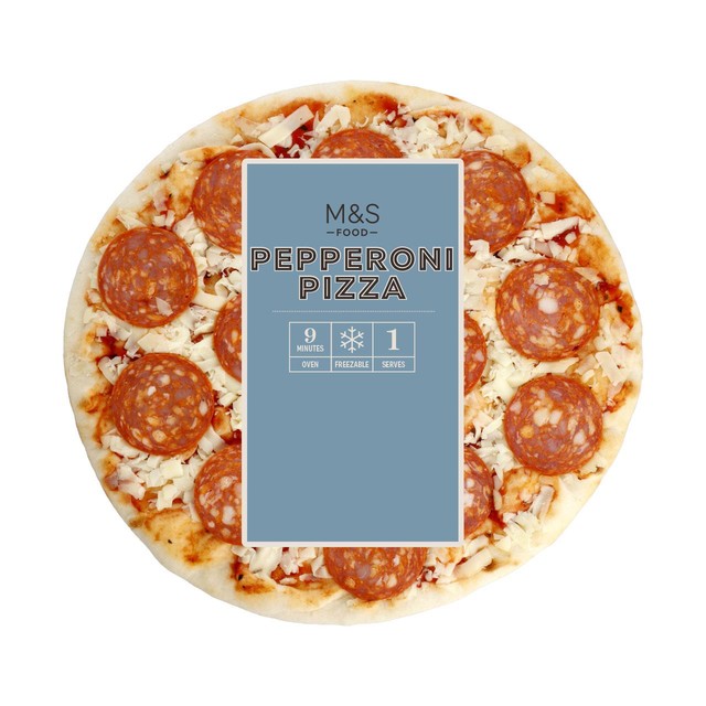 M&S pepperoni stonebaked pizza 250g, imported from the UK