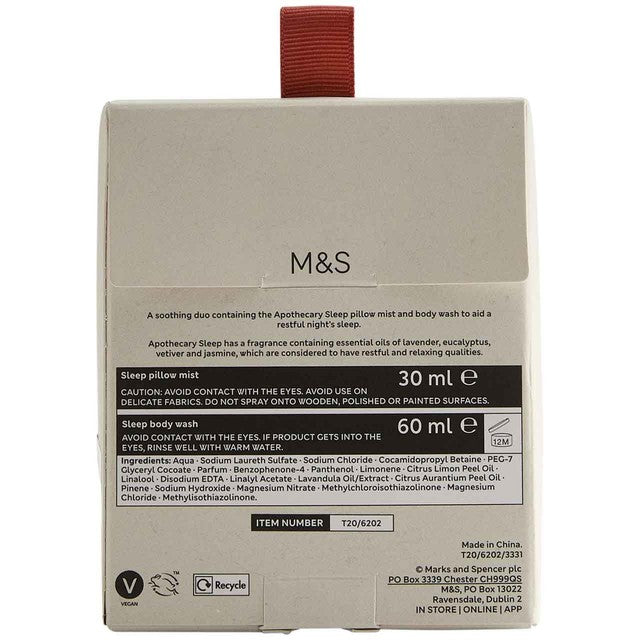 M&S Apothecary Sleep Gift Set 60ml/30ml, imported from the UK