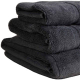 M&S Egyptian cotton striped bath towel in charcoal, imported from the UK