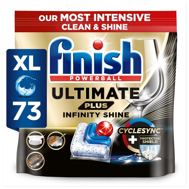 Finish Ultimate Infinity Shine Plus dishwasher tablets 73 pack - British product