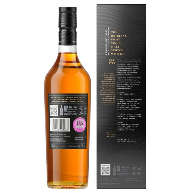 Bowmore 15 Year Old Single Malt Scotch Whisky 70cl - British product