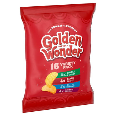 Golden Wonder Potato Crisps Variety Multipack 16 Pack