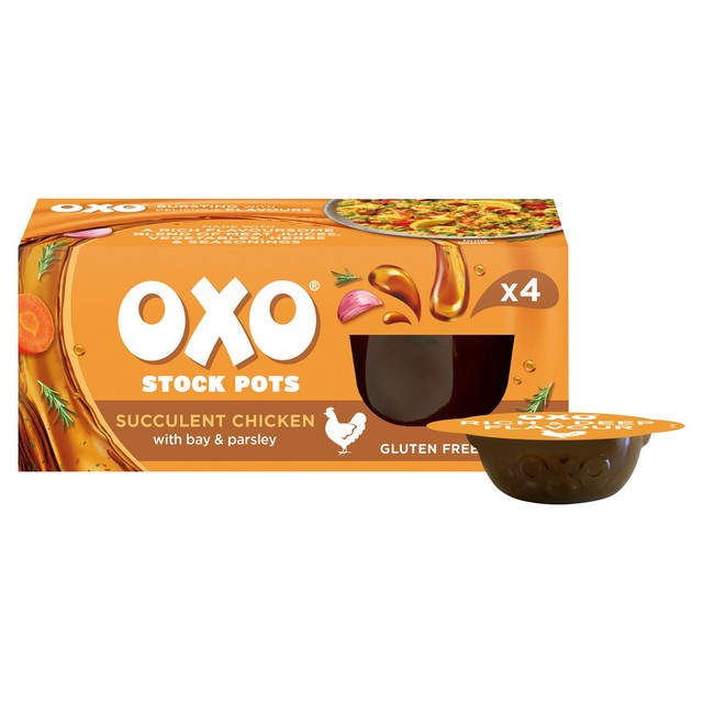 Oxo chicken stock pots 4 x 20g, imported from the UK
