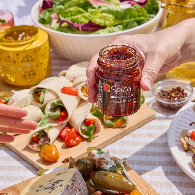 Peppadew Spicy Onion Crunch 130g jar, imported from the UK