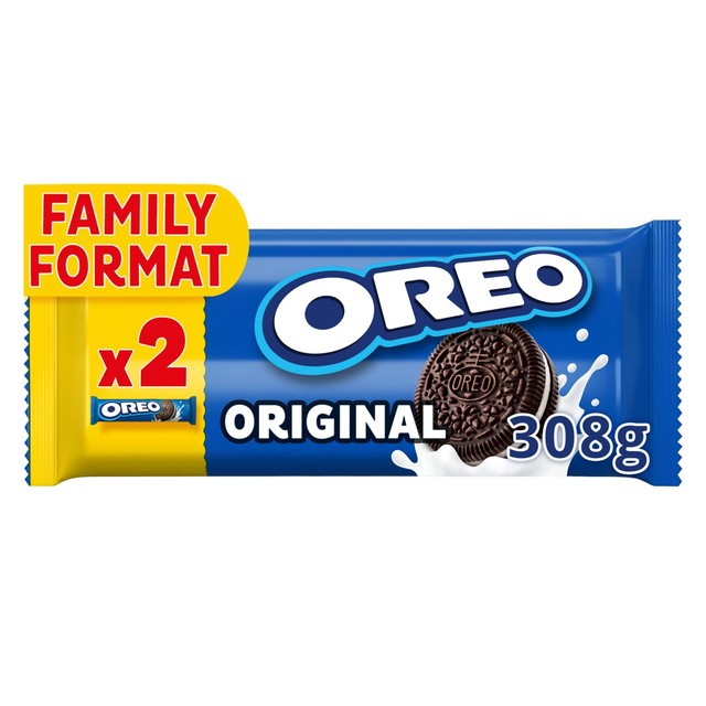 Oreo chocolate sandwich biscuits twin pack 2 x 154g, imported from the UK