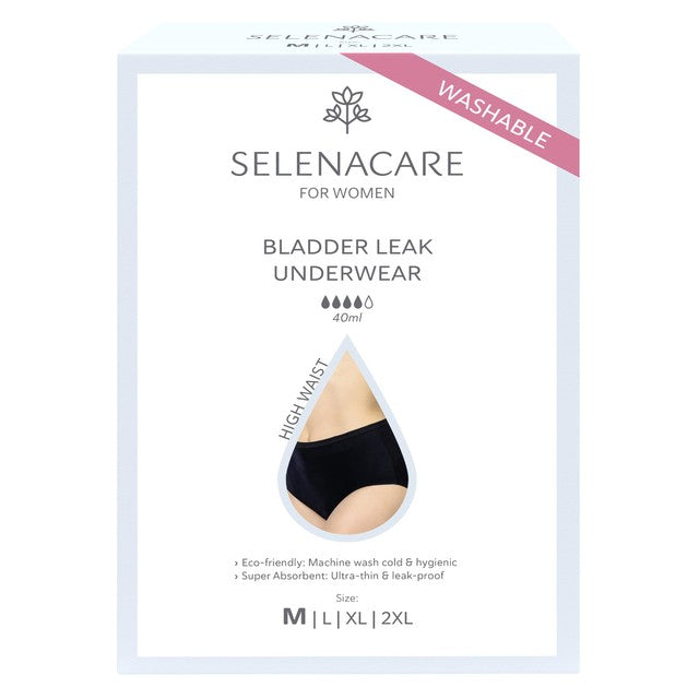 Selenacare bladder leak underwear high waist black size M (British brand)