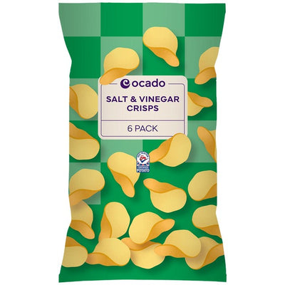 M&S Ocado Salt & Vinegar Potato Crisps Multipack 6x25g- Buy online at McGrocer