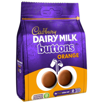 Boutons géants de chocolat au lait orange Cadbury Dairy Milk 100g
