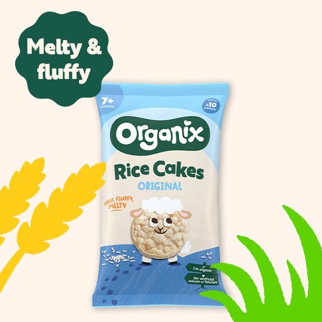 Organix original rice cakes baby snack 7+ months, imported from the UK