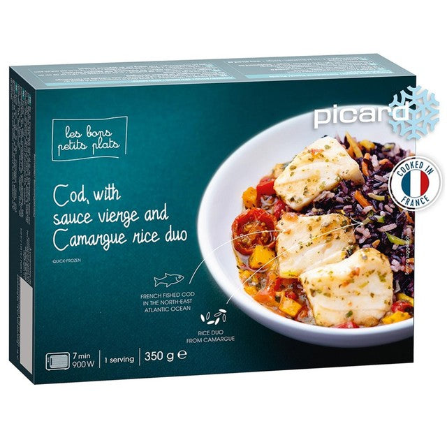 Picard cod with Camargue rice sauce vierge 350g, imported from the UK