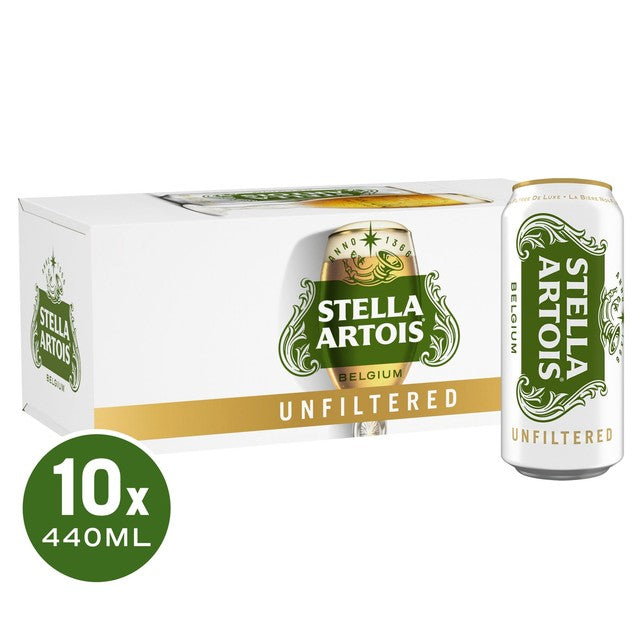 Stella Artois Belgian Unfiltered Lager 440ml Can (British brand)