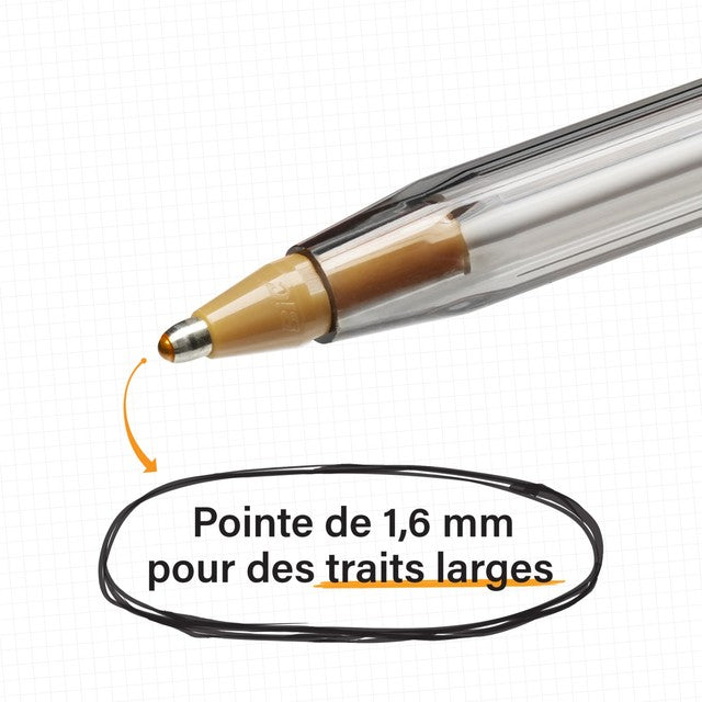 Bic Cristal Large Smooth Glide Blue ballpoint pens pack of 5 - British product