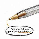 Bic Cristal Large Smooth Glide Blue ballpoint pens pack of 5 - British product