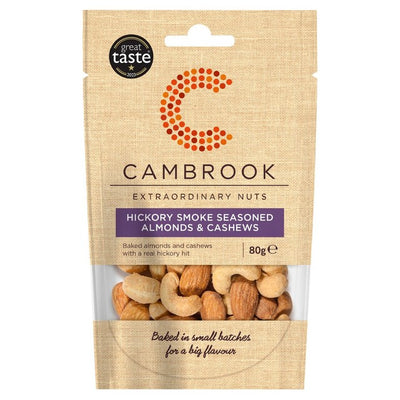 M&S Cambrook Hickory Smoke Seasoned Almonds & Cashews Baked Nuts 80g- Buy online at McGrocer
