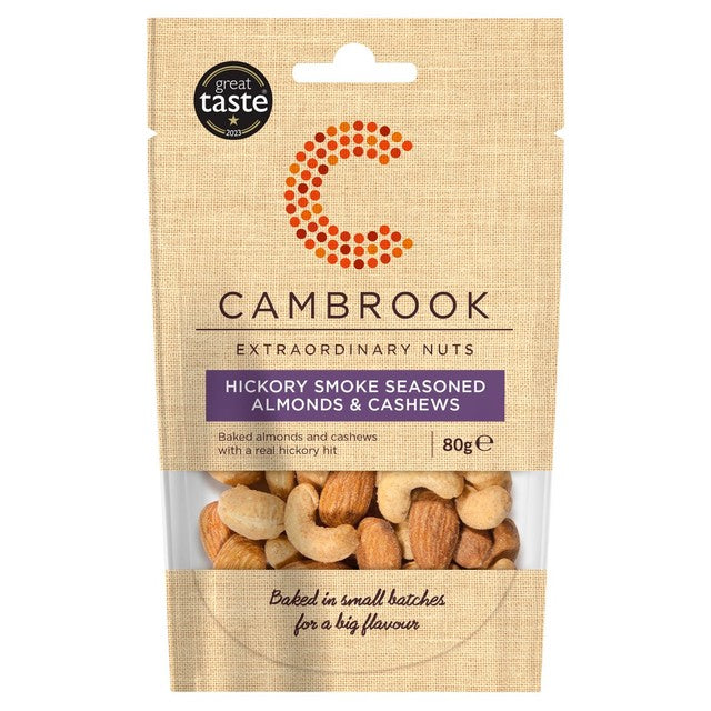 Cambrook hickory smoke seasoned almonds and cashews 80g - British product