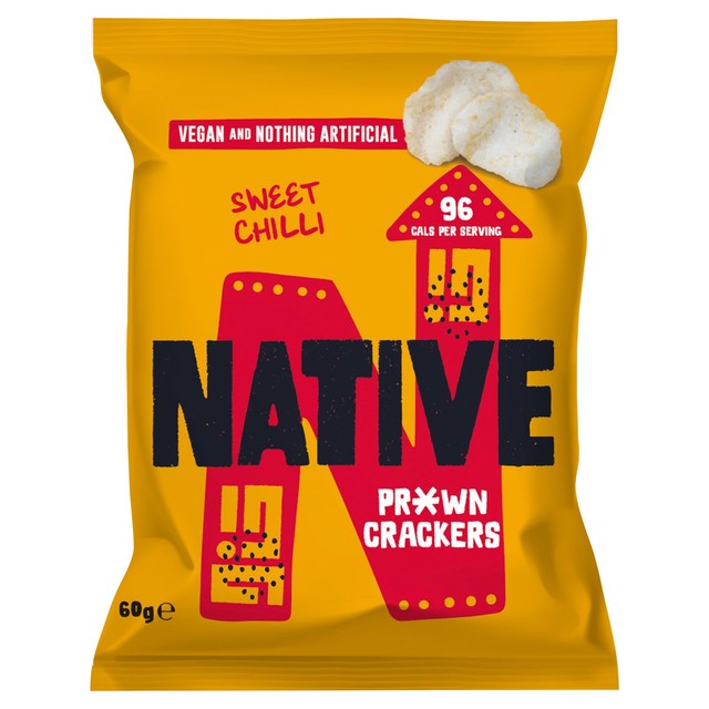 Native Snacks Prawn Crackers Sweet Chilli 60g imported from the UK